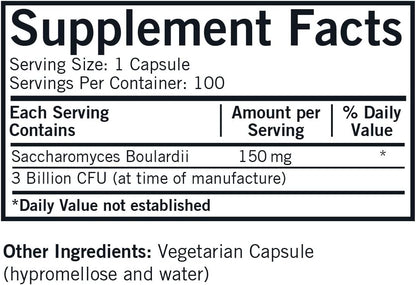 Kirkman Saccharomyces Boulardii – 3 Billion CFU – 100 Capsules