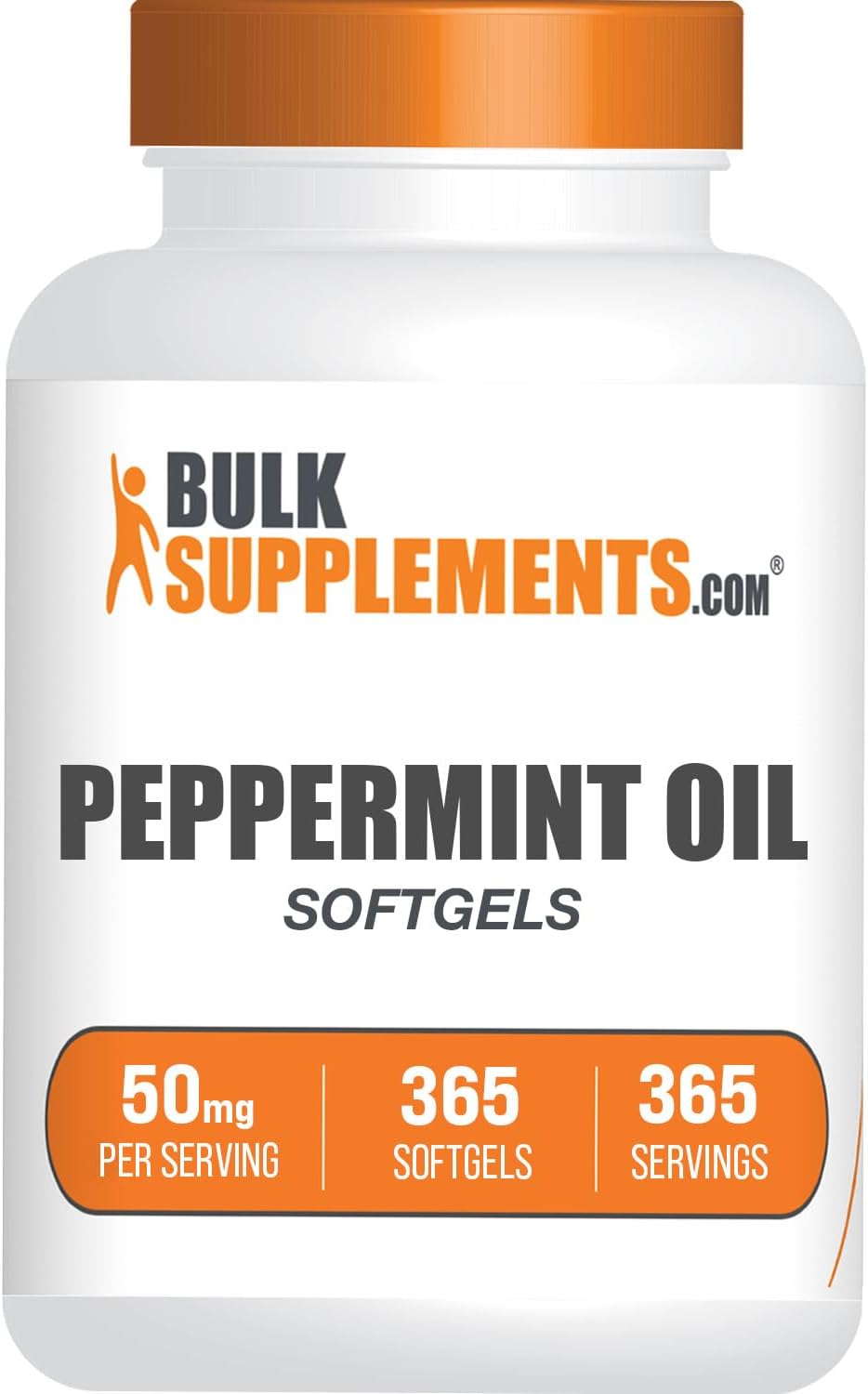 BulkSupplements.com Peppermint Oil Soft Capsules 50mg, 365 Count - görsel 1