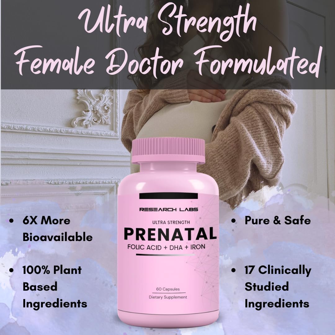 Research Labs Prenatal Vitamins: Methylated Folate, DHA & 17 Nutrients - görsel 5