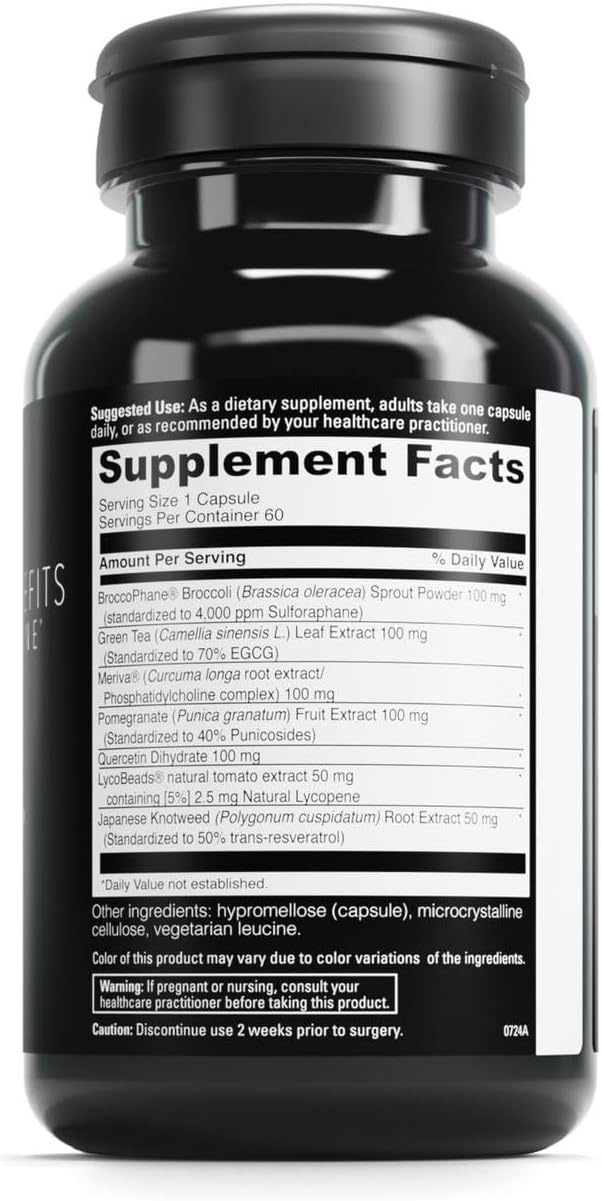 DAVINCI Labs Phyto Benefits - For Heart, Brain & Immune Health, GLP-1 Production & More with Curcumin, Quercetin, Green Tea & More - Vegetarian, Gluten-Free, Soya-Free - 60 Capsules - görsel 2