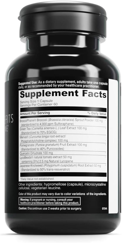 DAVINCI Labs Phyto Benefits - For Heart, Brain & Immune Health, GLP-1 Production & More with Curcumin, Quercetin, Green Tea & More - Vegetarian, Gluten-Free, Soya-Free - 60 Capsules