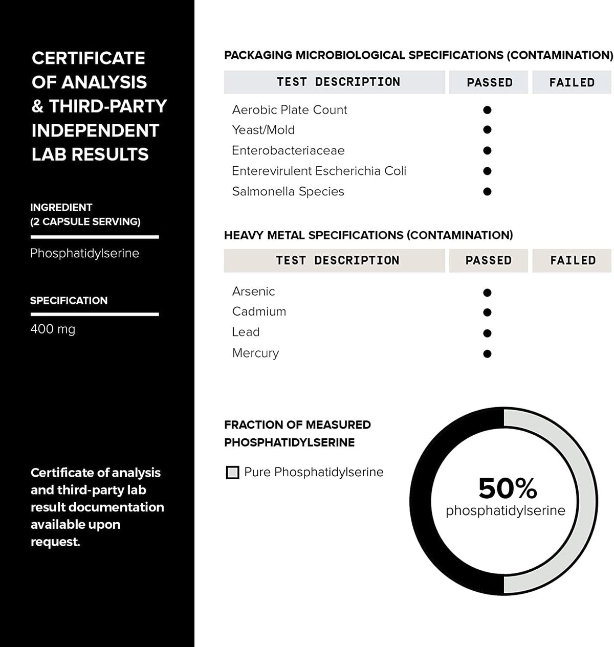Toniiq Phosphatidylserine - 400mg - 50% Purity - Soya-free - 90 Vegetarian Capsules - görsel 6
