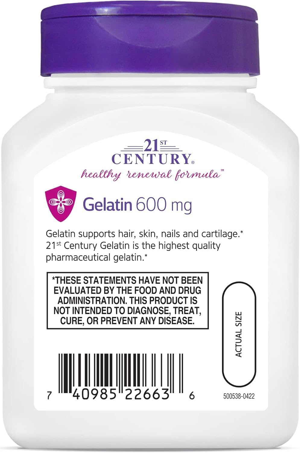 21st Century Gelatine 600 mg, 100 Capsules (3 Pack) - görsel 2