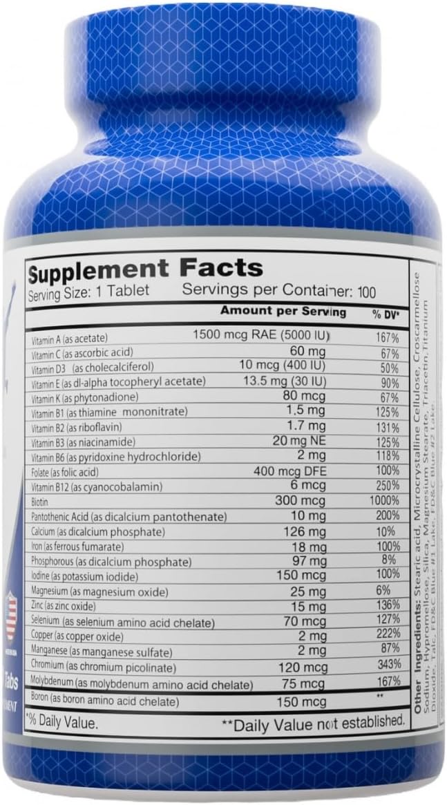ALFA VITAMINS Multi Men Vitamins Food Supplement with Essential Vitamins & Minerals for Men - Amino Acids + Antioxidants - 100 Tablets - görsel 2