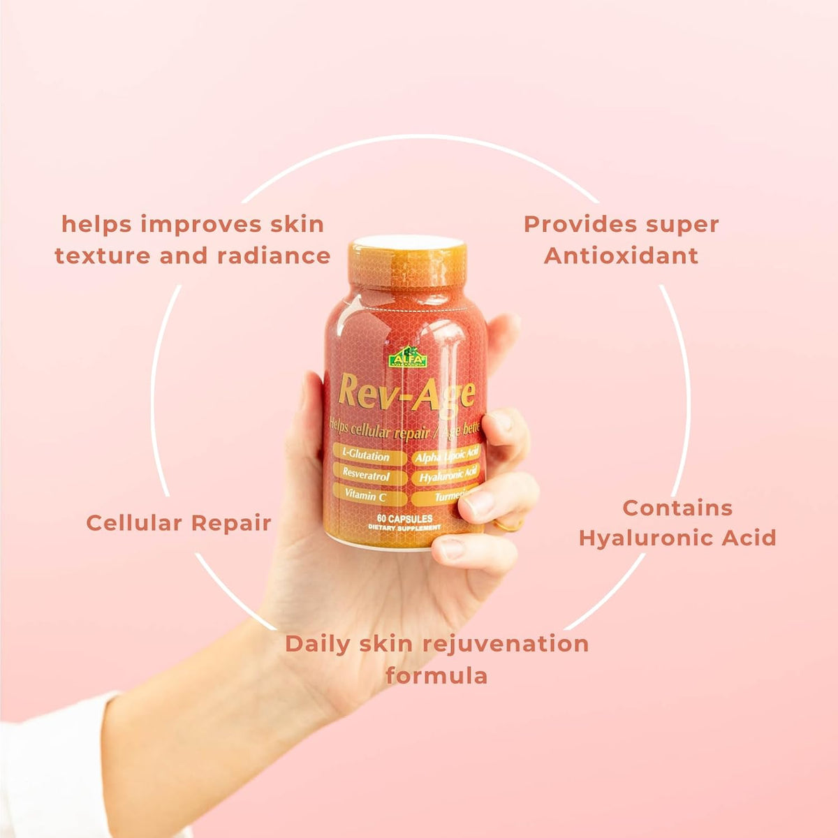 ALFA VITAMINS Rev-Age Cellular Repair Supplement - 60 Capsules - görsel 4