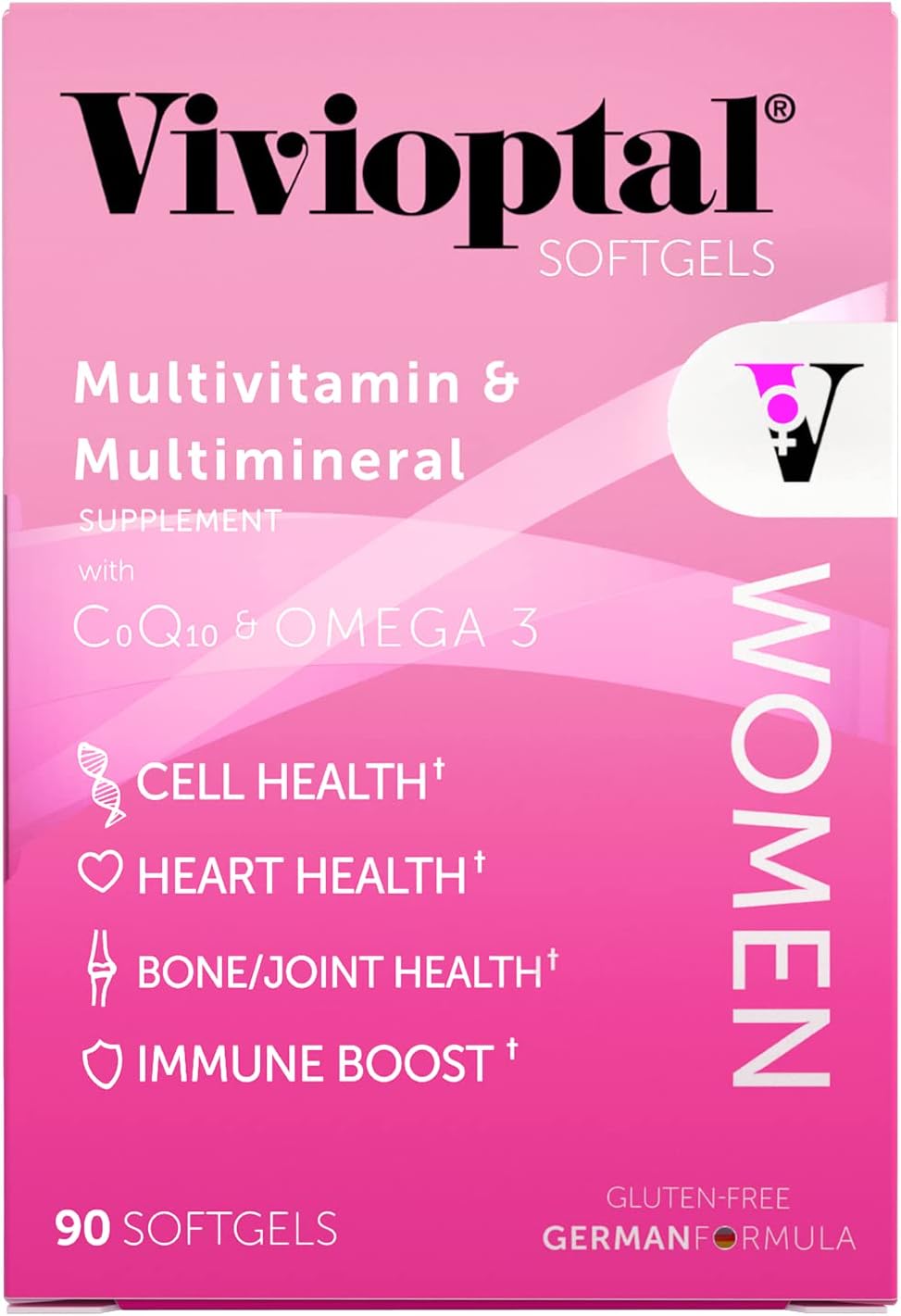 Vivioptal Women Multivitamin with CoQ10 & Omega-3, 90 Capsules - German Formula - görsel 2