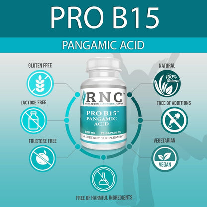 Richardson Nutritional Centre B15 Complete Extra Strength, Pangamic Acid, with TMG, DMG 500mg 90 Capsules - Supports Healthy Oxygen & Energy Levels