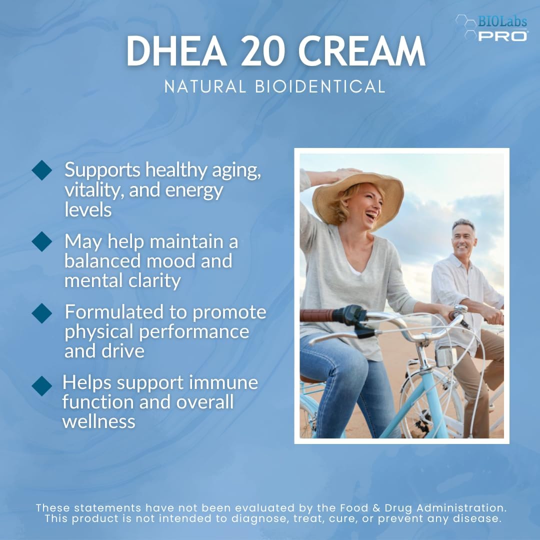 BIOLABS PRO All Natural Bioidentical 20mg DHEA Cream – Unscented, 85g (Two-Month Supply) - görsel 3