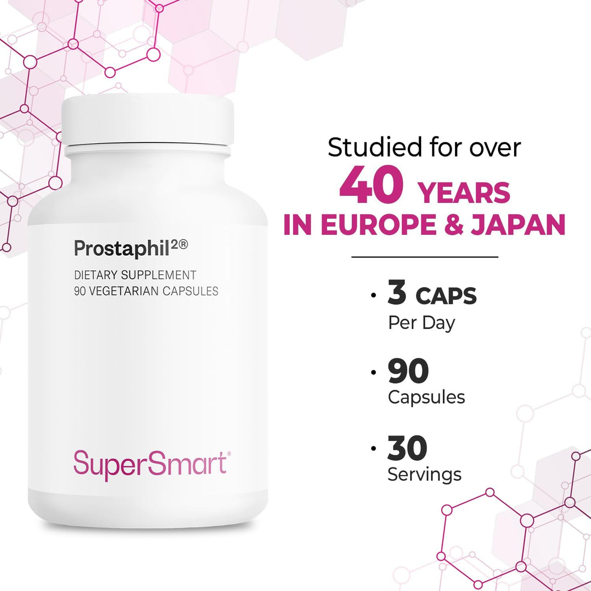 Supersmart - Prostaphil2 900mg per Day (Patented) - Natural Grass Pollen Extract - Rich in Phytosterols Beta-Sitosterol | Non-GM & Gluten-free - 90 Vegetarian Capsules - görsel 5