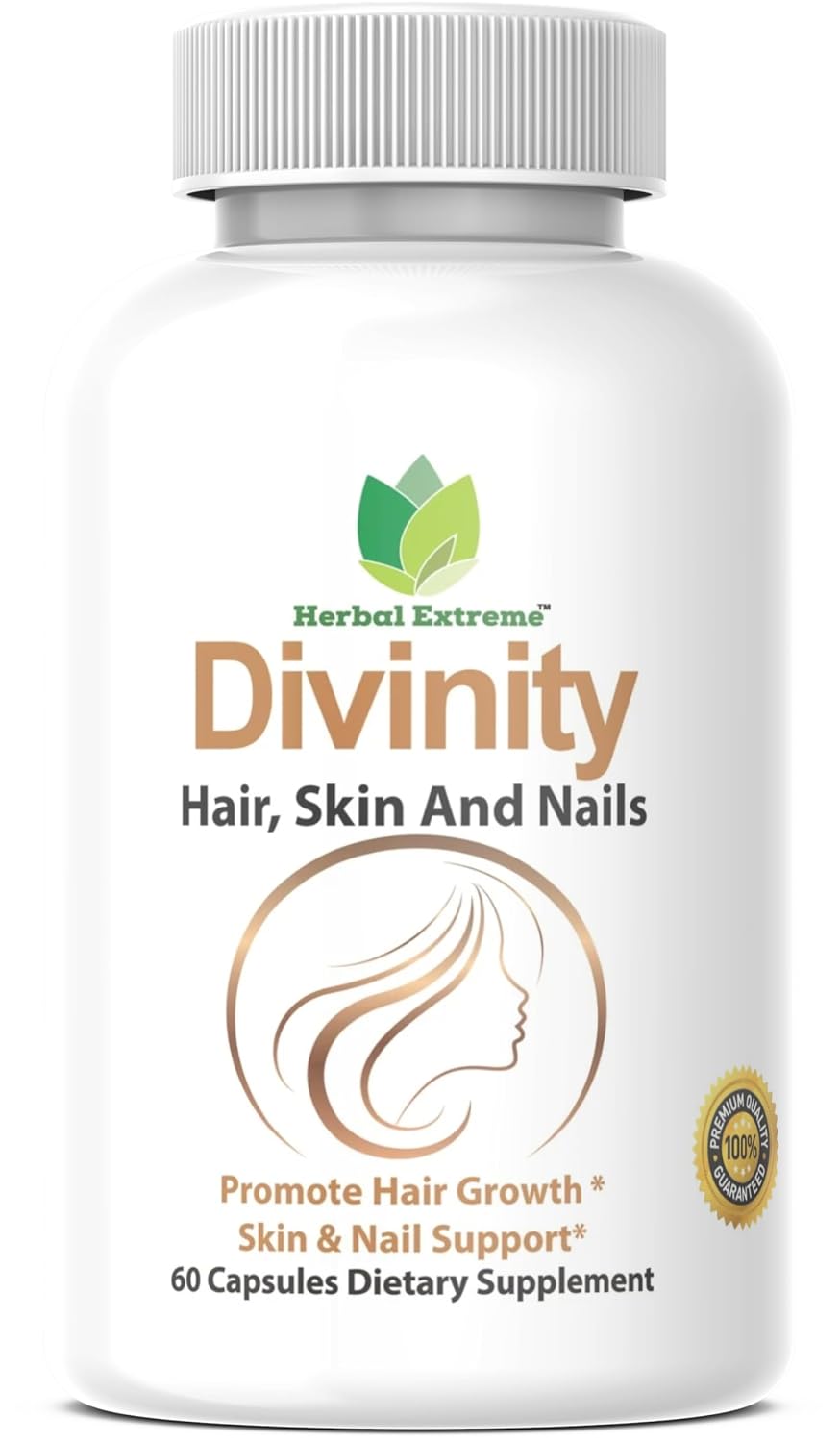 Divinity Hair, Skin and Nails - 60 Capsules - 5000 mcg Biotin with Herbal Blend - görsel 1