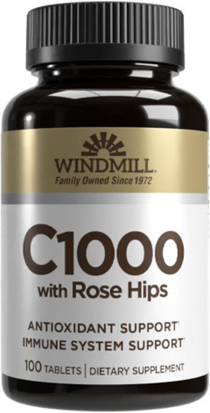 Vitamin C 1000 mg with Rose Hips Tablets – 100 Tablets