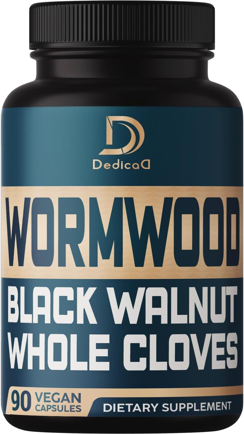 DEDICAD 12in1 Wormwood Black Walnut Clove Capsules - Immune and Wellbeing Support - 90 Vegan Capsules (3-Month Supply) - görsel 1