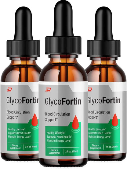 Glyco Fortin Drops - Extra Strength Liquid Food Supplement (3 Pack, 3 Month Supply)