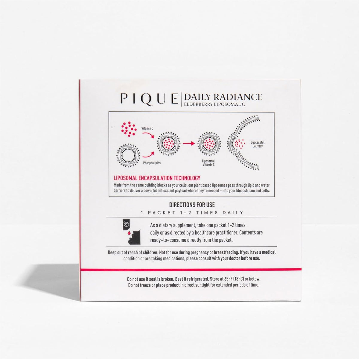 PIQUE Daily Radiance Liposomal Vitamin C with Elderberry - 28 Sachets (10mL each) - görsel 2