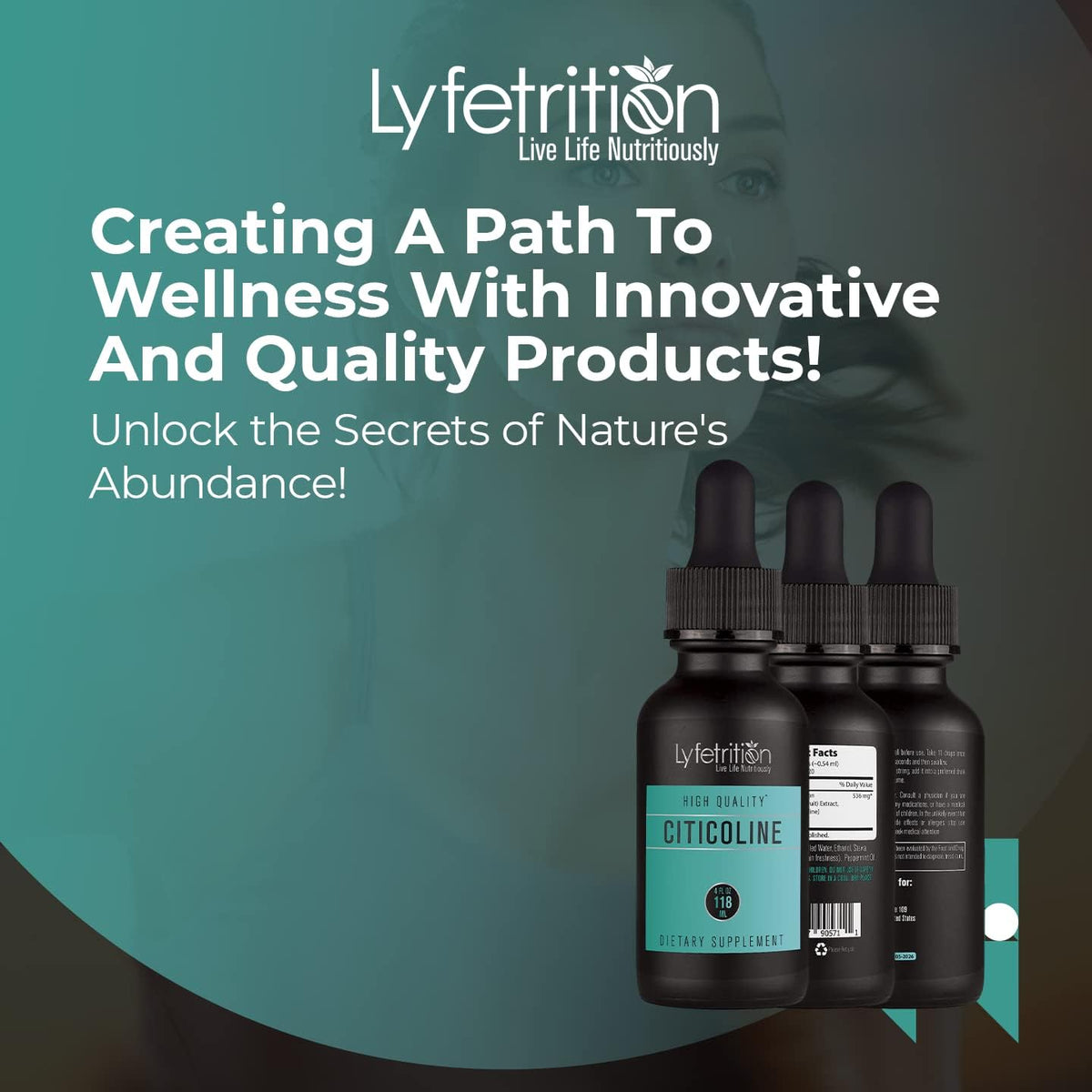 Lyfetrition Citicoline Liquid Drops - 536 mg, 120 ml (220 Servings) – Image 7