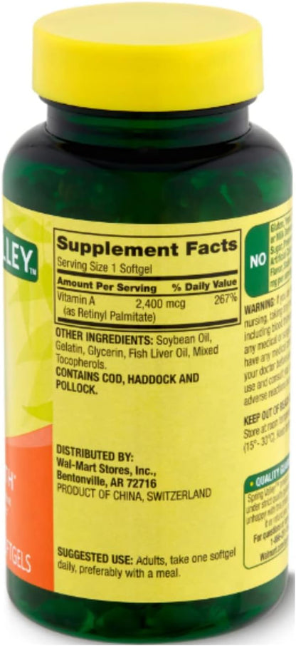 Spring Valley Vitamin A Supplement 2400 mcg, 250 Tablets