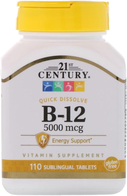 21st Century B-12 5000 mcg Sublingual Tablets, 110 Tablets