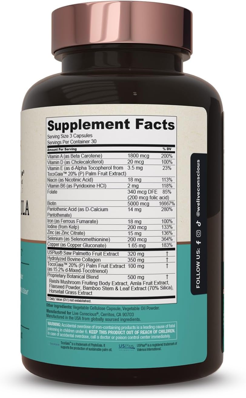 Hair La Vie Clinical Formula Hair Growth Vitamins – with Biotin, Collagen & Saw Palmetto – Image 8