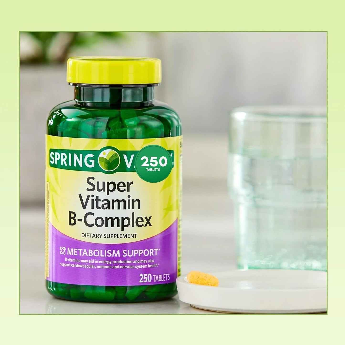 Sprin Val-Ley Super Vitamin B-Complex Tablets, 250 Count (Value Size) + Exclusive Vtmx Vitamin Guide - görsel 5