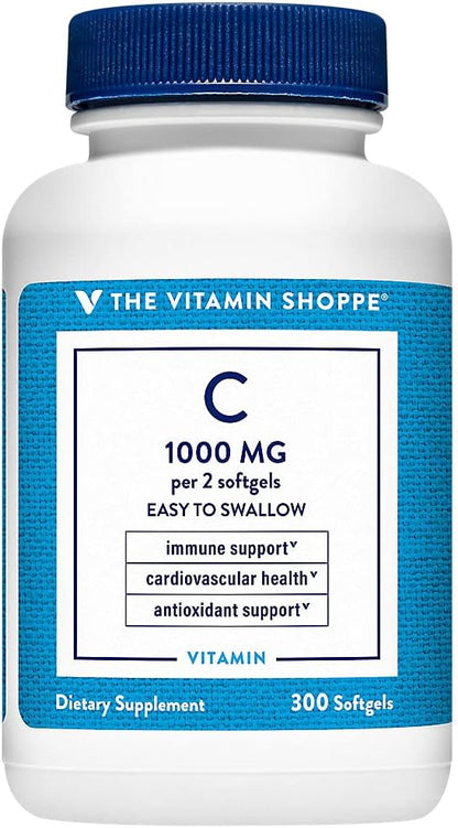 Vitamin C 1,000mg Softgels - Immune Support, Antioxidant and Collagen Formation