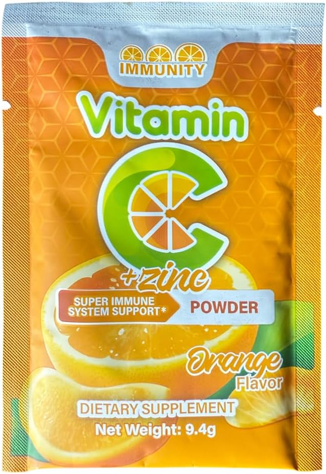Vitamin C + Zinc Immune Support Powder – Effervescent Orange Flavour – 30 Sachets - görsel 3