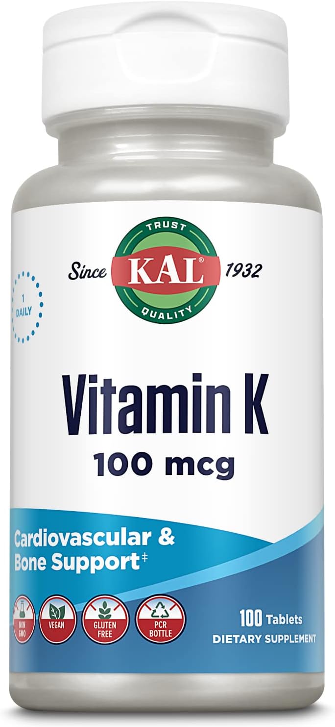 KAL Vitamin K1 100 mcg Tablets, 100 Tablets - görsel 1