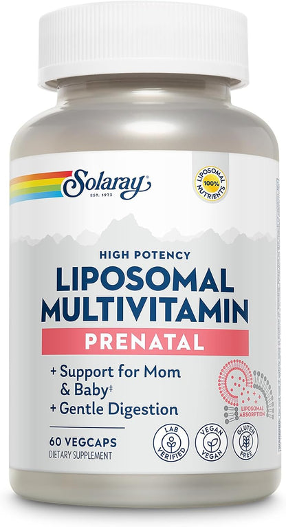 SOLARAY Liposomal Multivitamin for Women – Enhanced Absorption, High Potency with Iron, 120 VegCaps