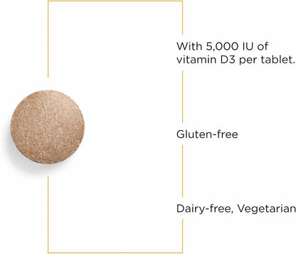 Integrative Therapeutics Vitamin D3 125 mcg – Chewable Tablets for Bone & Immune Support