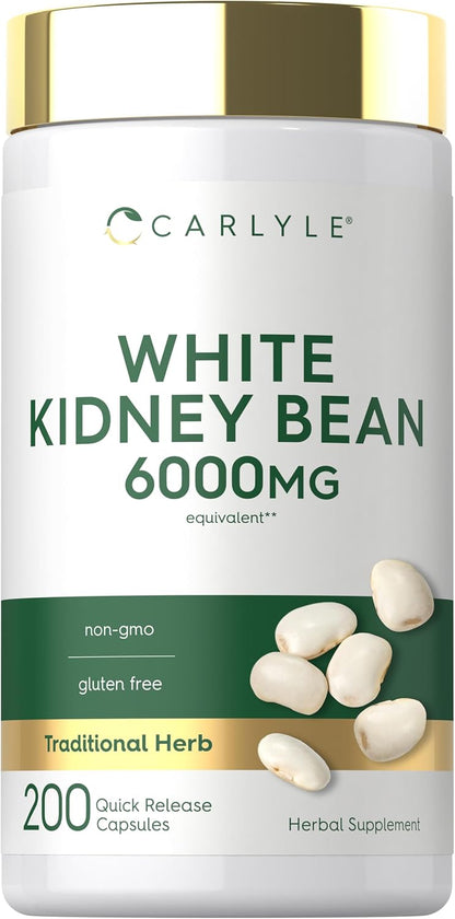 Carlyle White Kidney Bean Extract, 200 Quick-Release Capsules - Non-GM & Gluten-free