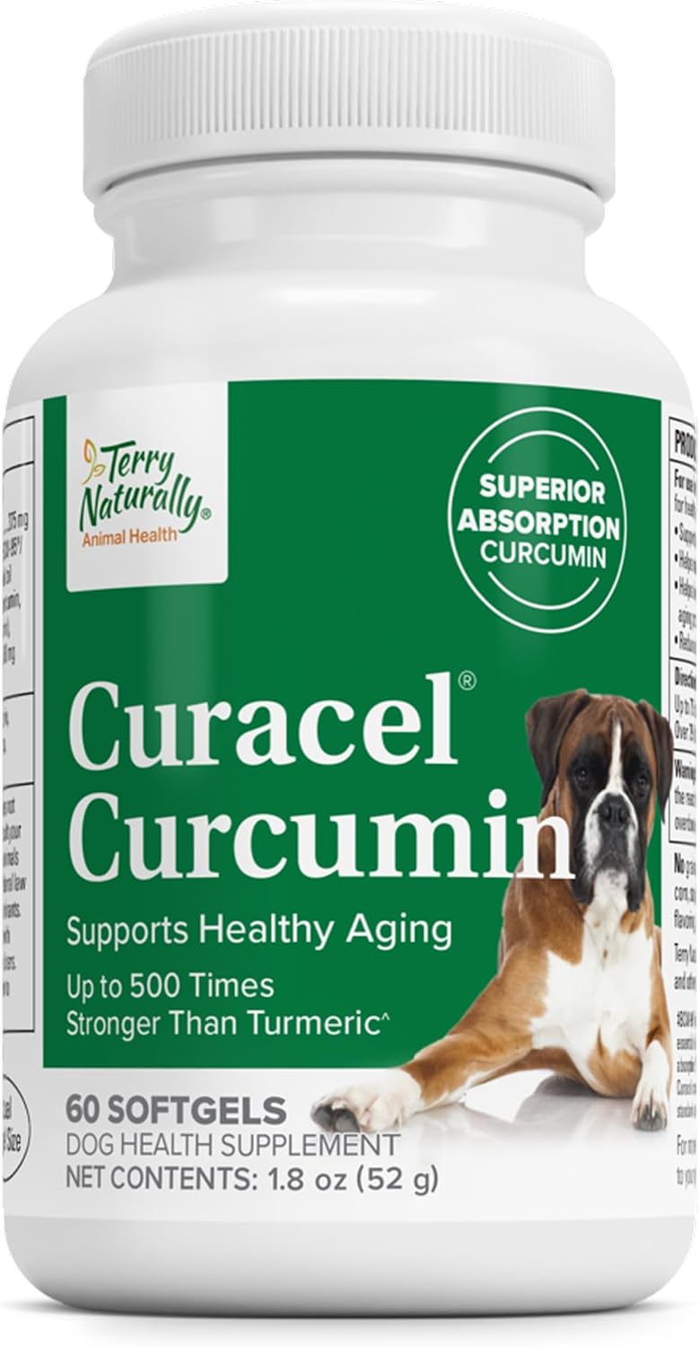 Terry Naturally Curacel Curcumin for Dogs – Cell Protection Supplement with Antioxidants – 60 Softgels - görsel 1