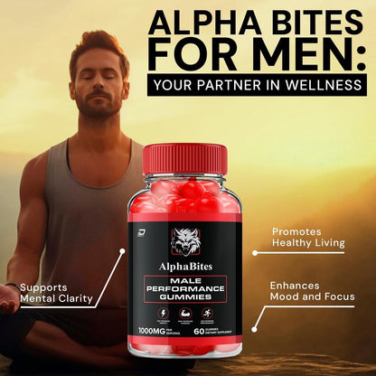 Alpha Bites for Men Gummies – Advanced Formula for Muscle Growth and Overall Health (60 Gummies)