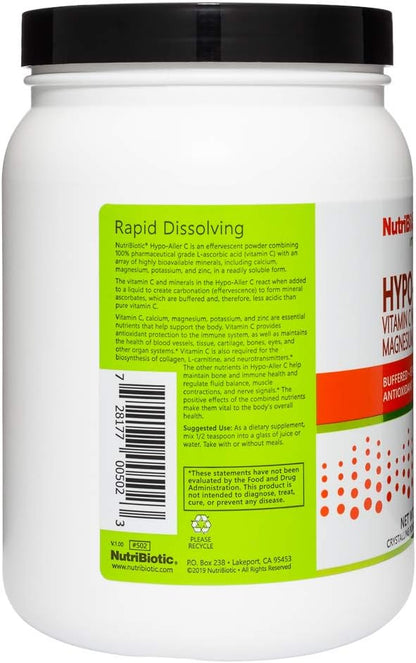NutriBiotic Hypo-Aller C Powder - Buffered Vitamin C with Minerals, 1 kg