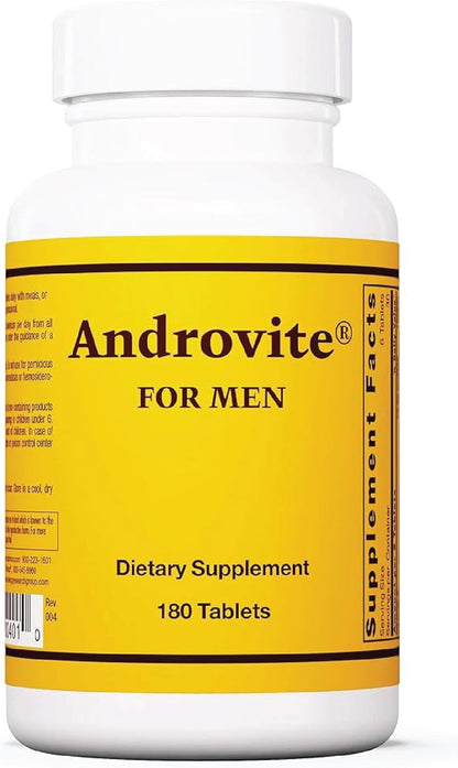 Optimox Androvite for Men - Magnesium Food Supplement 500mg, Multivitamin & Multimineral, Calcium-Free - 180 Tablets