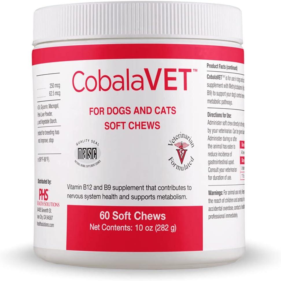 CobalaVet Vitamin B12 & B9 for Small Dogs & Cats – Supports Nervous System, Brain Function, Immune Defences & Cell Growth – Blood Cell Formation – Metabolic Pathway – 60 ml Liquid - görsel 1