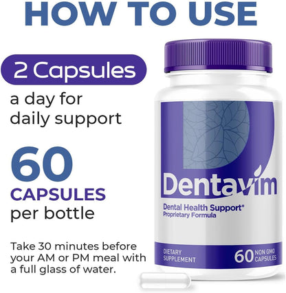 Dentavim Advanced Formula Capsules (2 Pack) – All-Natural Oral Support, 120 Capsules