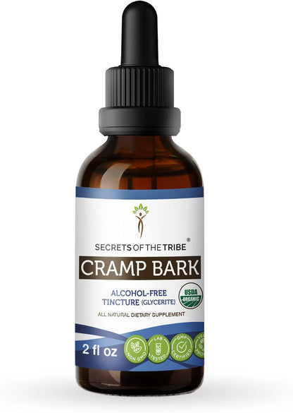 Secrets of the Tribe Cramp Bark USDA Organic Alcohol-Free Extract, High-Potency Herbal Drops, 60 ml
