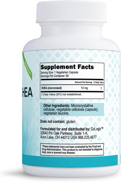 Dr. Dzugan's Advanced DHEA Formula - 10 mg, 60 Capsules - Gluten-free, GMP Certified