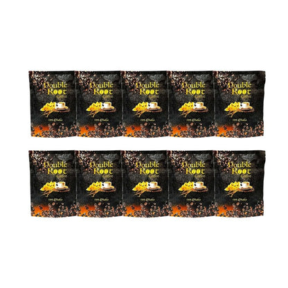 10 Packs Double Root Coffee Arabica Cafe Stamina Energy Support Immune 6 Sachets per Pack
