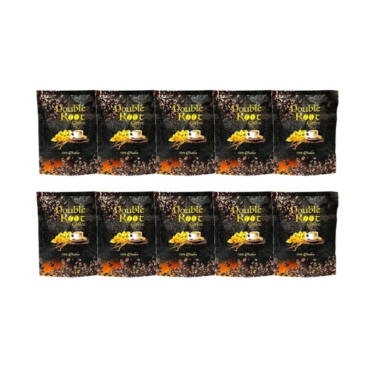 10 Packs Double Root Coffee Arabica Cafe Stamina Energy Support Immune 6 Sachets per Pack