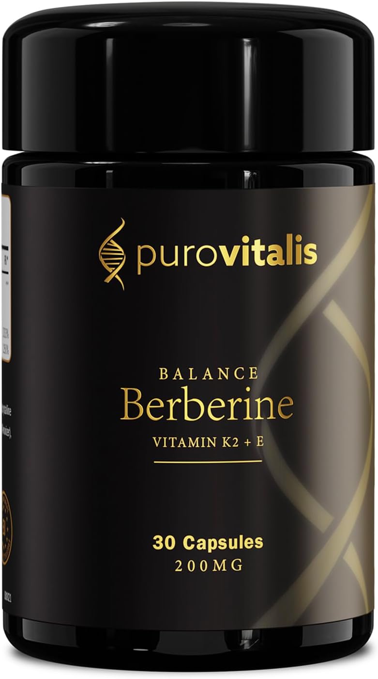 PUROVITALIS Dihydroberberine 200mg with Vitamin K2 & E – Metabolic Support Supplement, 30 Vegan Capsules - görsel 1