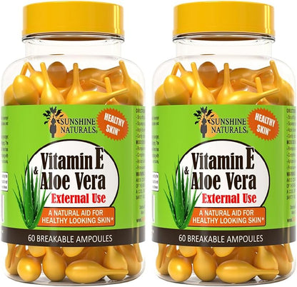 Sunshine Naturals Vitamin E and Aloe Vera Moisturiser - 180 Vials (Pack of 3)