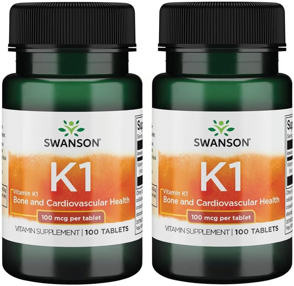Swanson Vitamin K-1 100 mcg 100 Tabs (Pack of 2) - görsel 1