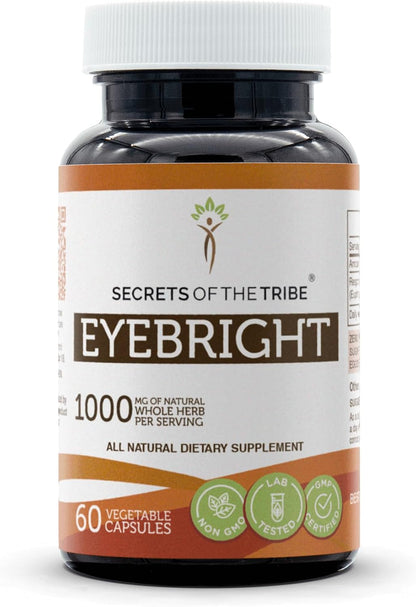 Secrets of the Tribe Eyebright 60 Capsules, 1000 mg