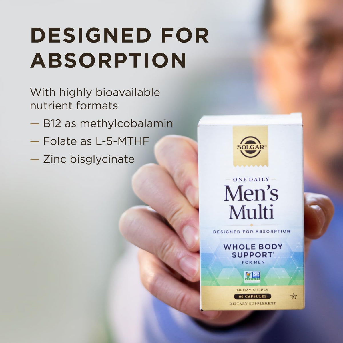 Solgar One Daily Men's Multivitamin - Delayed Release Vegan Capsules, 60 Servings - görsel 4