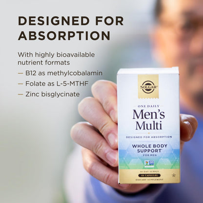 Solgar One Daily Men's Multivitamin - Delayed Release Vegan Capsules, 60 Servings