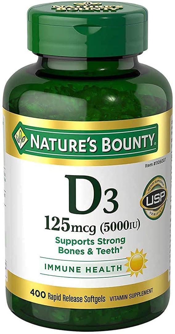 Nature's Bounty Vitamin D-5000 IU Softgels, High Strength 150 per bottle (Pack of 2) - görsel 8