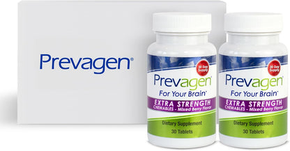 Prevagen Extra Strength Mixed Berry Chewables - 60 Chewable Tablets (2 Month Supply) | Brain Formulation | 20mg Apoaequorin with Vitamin D3