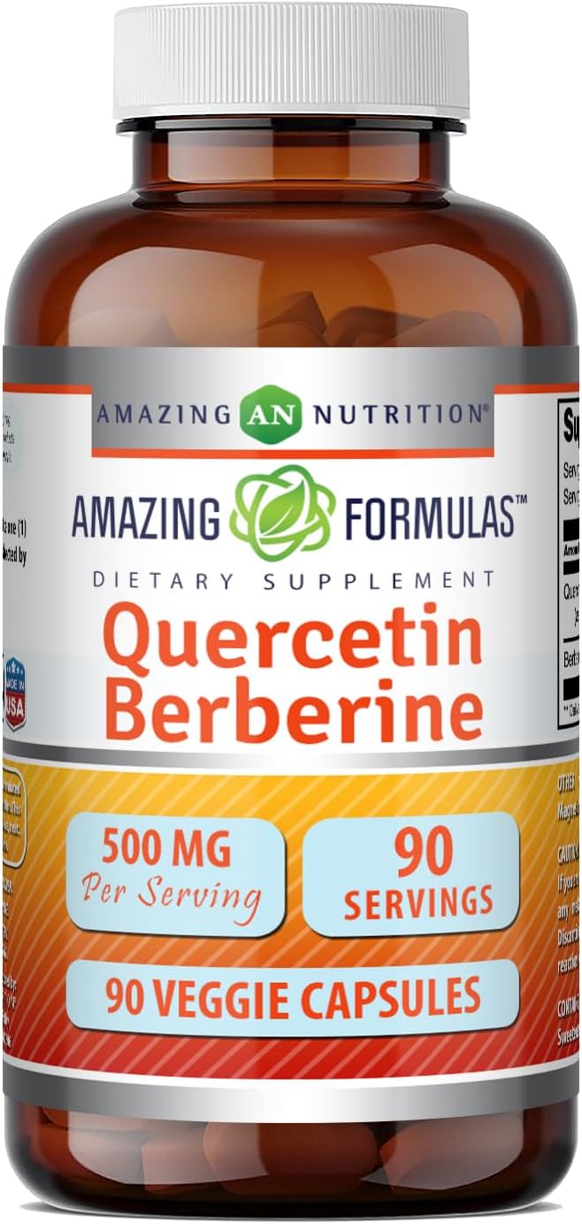 Amazing Formulae Quercetin Berberine | 250mg Berberine and 250mg Quercetin | Veggie Capsules | Non-GMO | Gluten-free | 30 Count - görsel 8