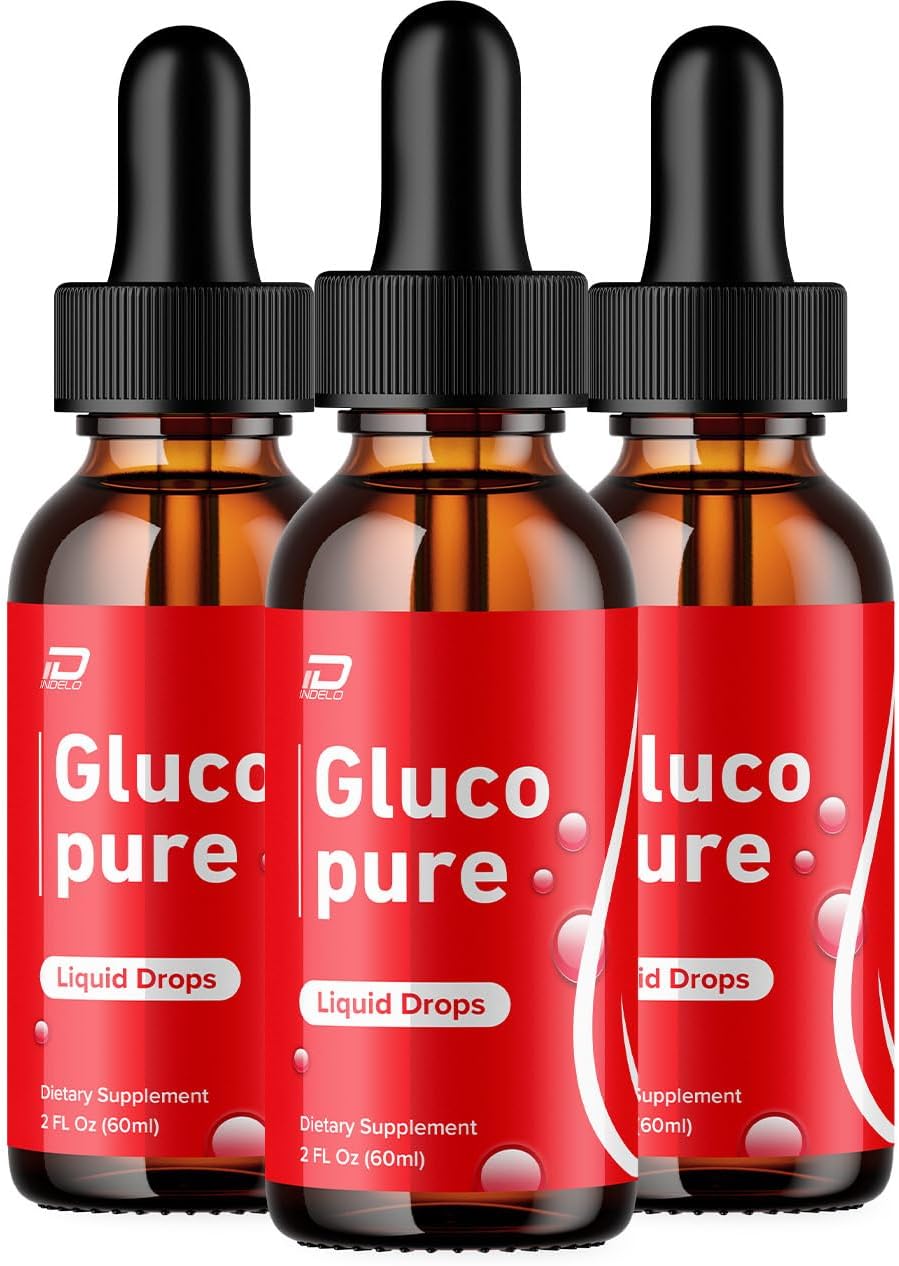 Gluco Pure Drops Healthy Formula - Extra Strength Liquid Drops (3 Pack, 3 Month Supply) - görsel 1