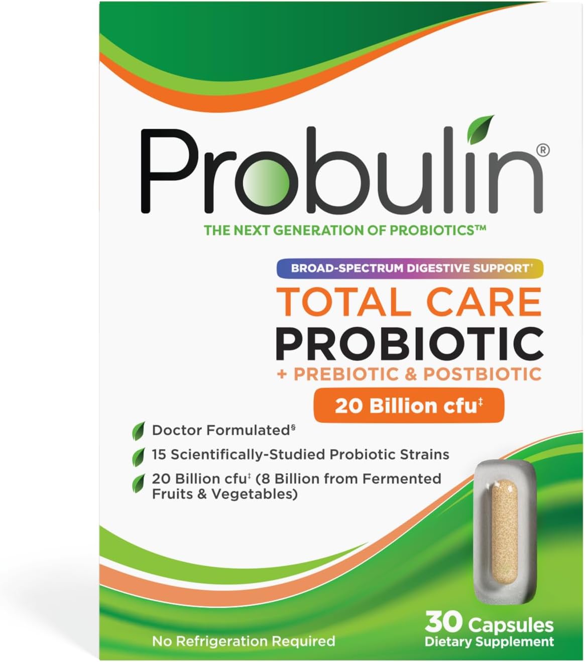 Probulin Total Care Probiotic Supplement - 20 Billion CFU, 30 Capsules - görsel 1